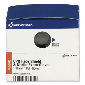 First Aid Only™ Smartcompliance Rescue Breather Face Shield With 2 Nitrile Exam Gloves freeshipping - TVN Wholesale